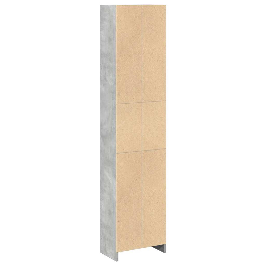 Boekenkast 40x24x176 cm bewerkt hout betongrijs