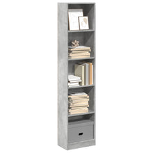 Boekenkast 40x24x176 cm bewerkt hout betongrijs