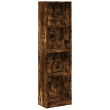Boekenkast 40x24x176 cm bewerkt hout gerookt eikenkleurig