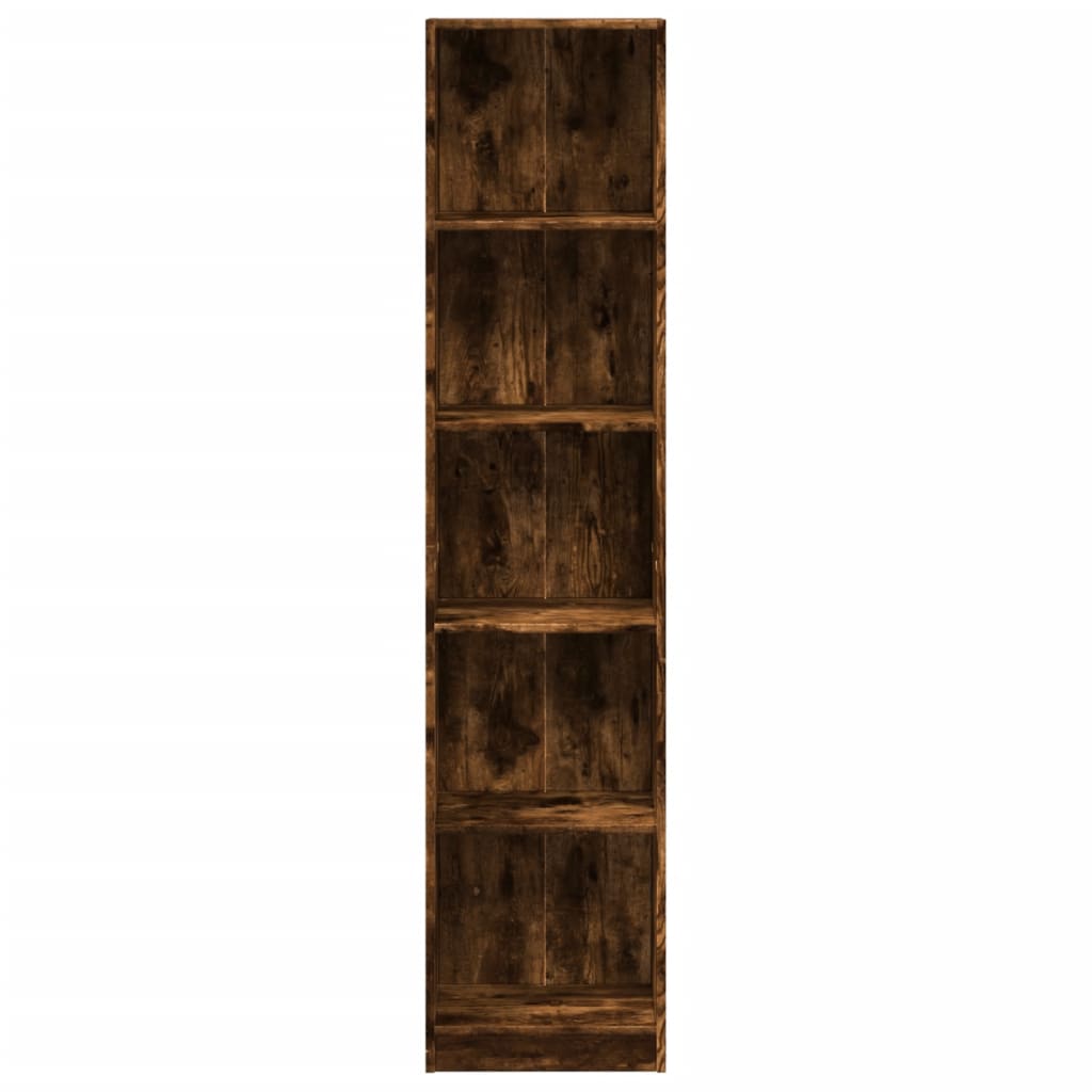 Boekenkast 40x24x176 cm bewerkt hout gerookt eikenkleurig