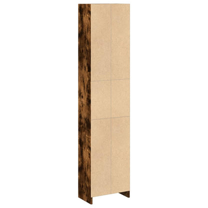 Boekenkast 40x24x176 cm bewerkt hout gerookt eikenkleurig
