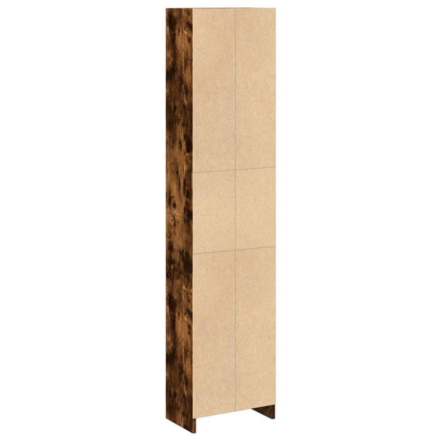 Boekenkast 40x24x176 cm bewerkt hout gerookt eikenkleurig