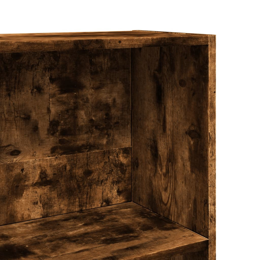 Boekenkast 40x24x176 cm bewerkt hout gerookt eikenkleurig