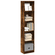 Boekenkast 40x24x176 cm bewerkt hout gerookt eiken