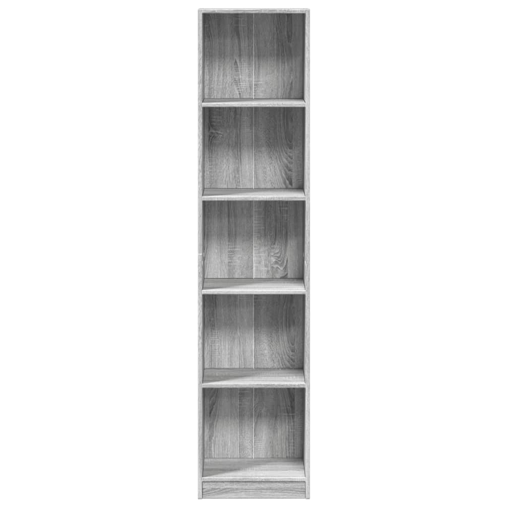 Boekenkast 40x24x176 cm bewerkt hout grijs sonoma eikenkleurig