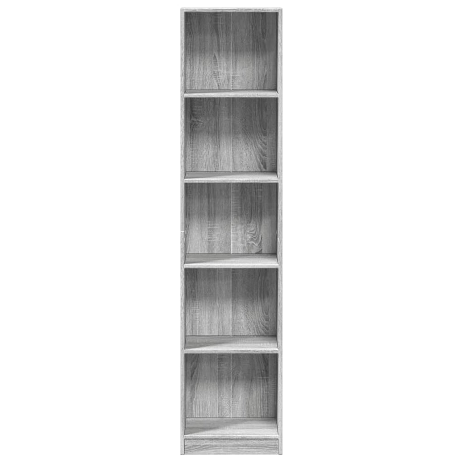Boekenkast 40x24x176 cm bewerkt hout grijs sonoma eikenkleurig