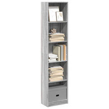 Boekenkast 40x24x176 cm bewerkt hout grijs sonoma eikenkleurig