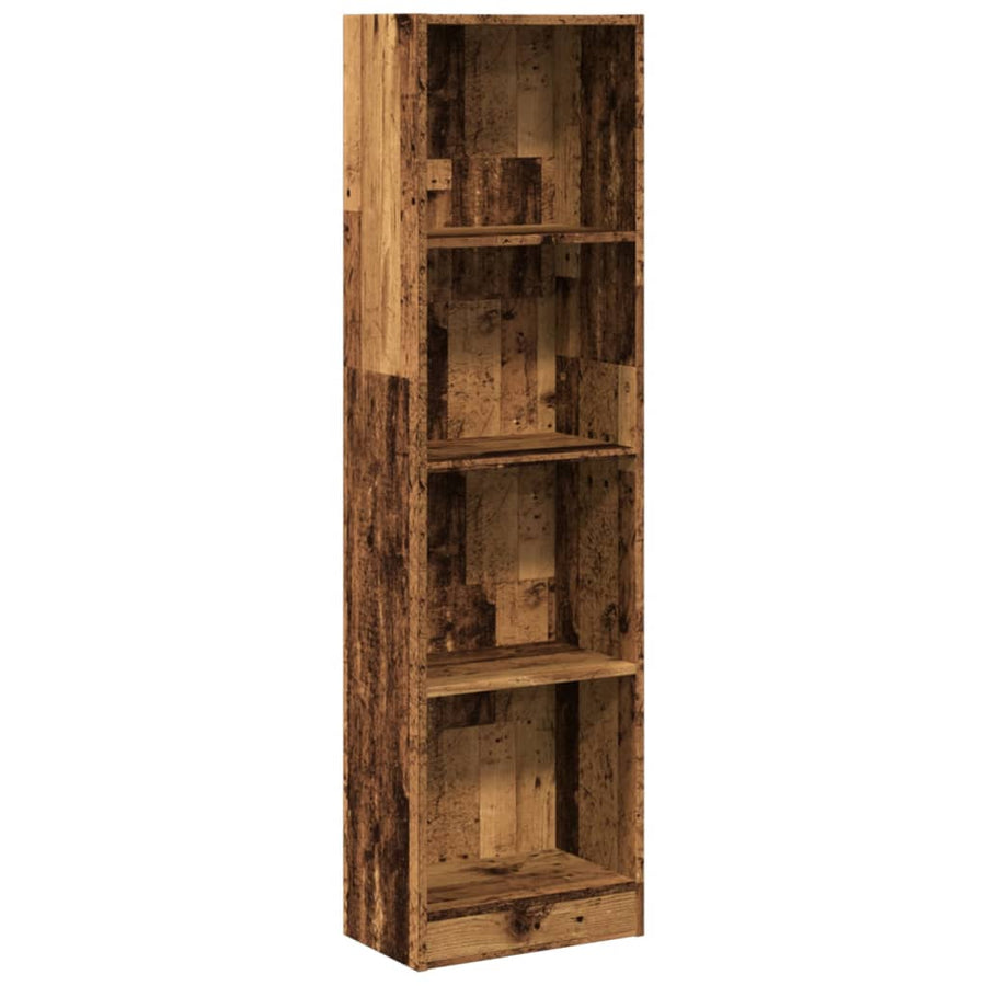 Boekenkast 40x24x176 cm bewerkt hout oud houtkleurig
