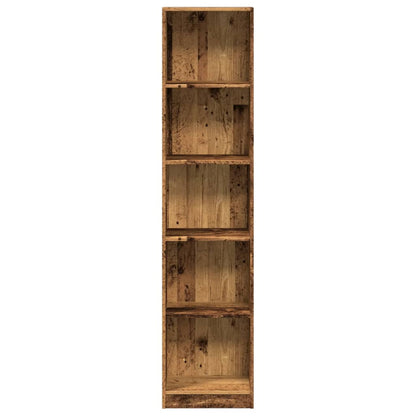Boekenkast 40x24x176 cm bewerkt hout oud houtkleurig