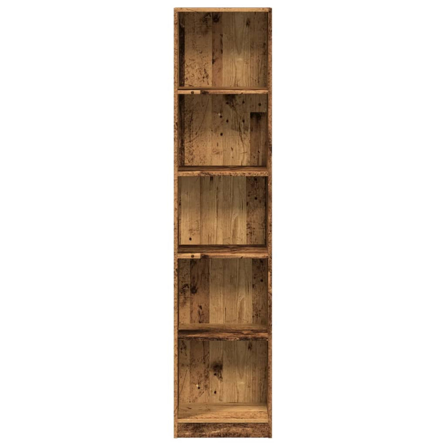 Boekenkast 40x24x176 cm bewerkt hout oud houtkleurig