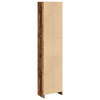 Boekenkast 40x24x176 cm bewerkt hout oud houtkleurig