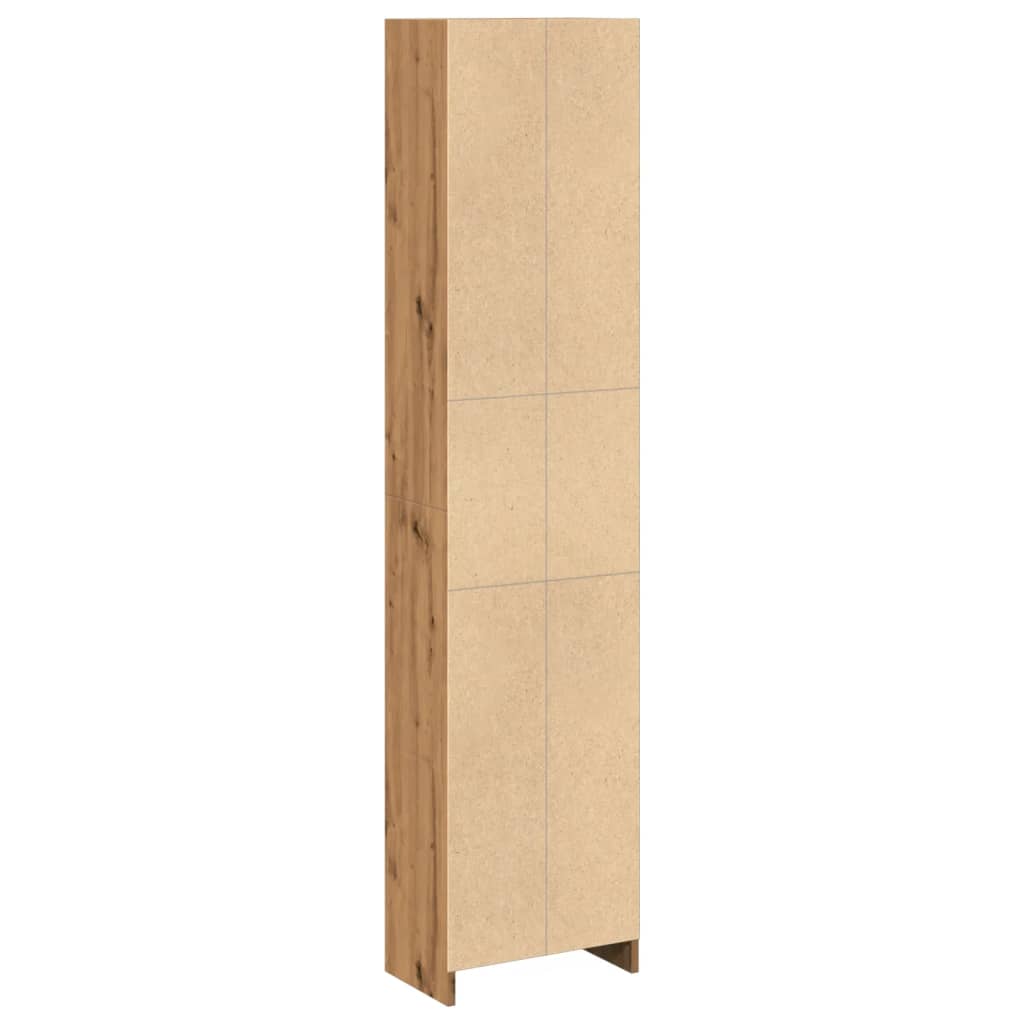 Boekenkast 40x24x176 cm bewerkt hout artisanaal eikenkleurig