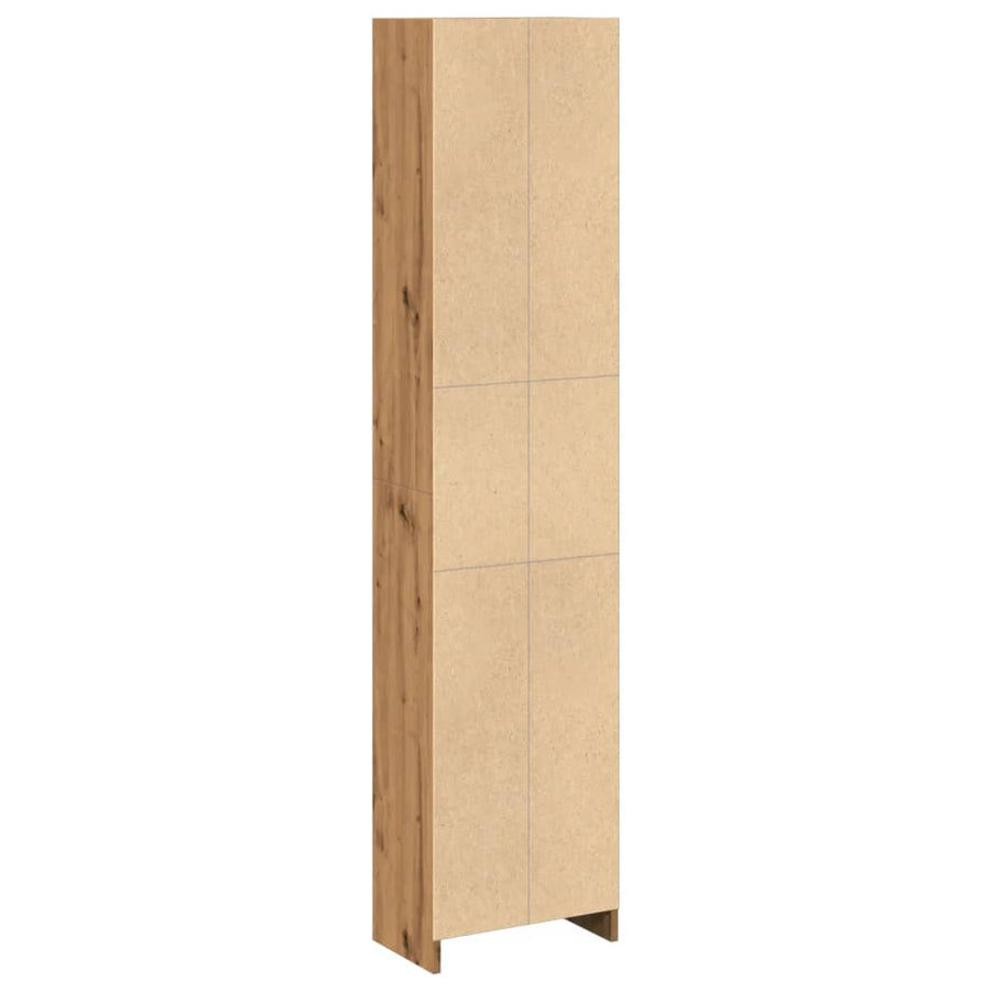 Boekenkast 40x24x176 cm bewerkt hout artisanaal eikenkleurig