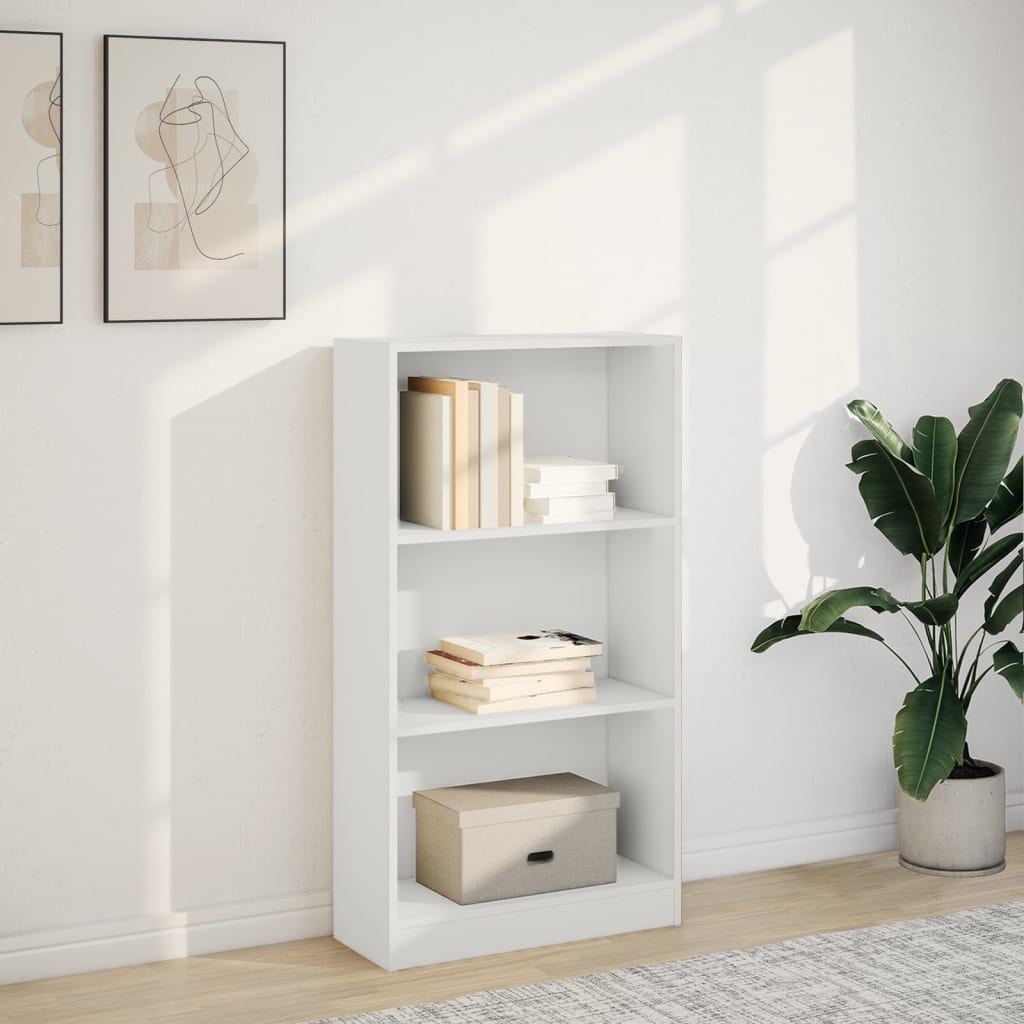 Boekenkast 60x24x109 cm bewerkt hout wit