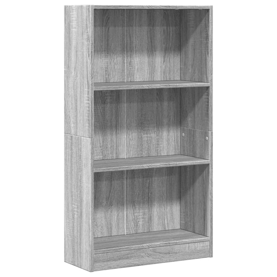 Boekenkast 60x24x109 cm bewerkt hout grijs sonoma eikenkleurig