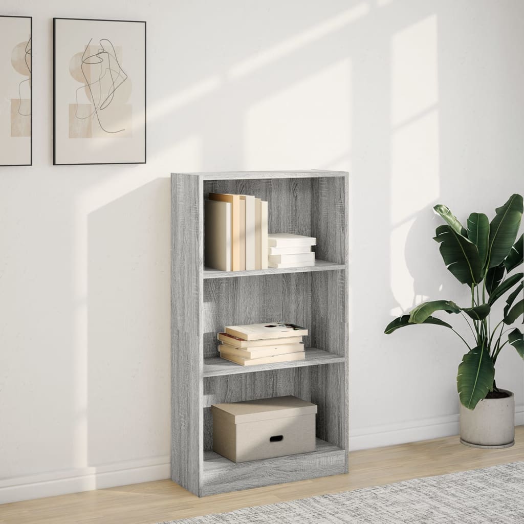 Boekenkast 60x24x109 cm bewerkt hout grijs sonoma eikenkleurig