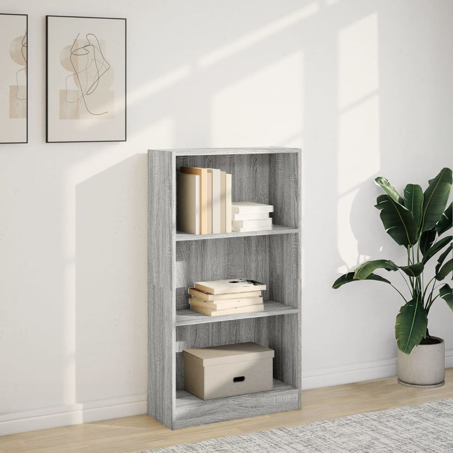 Boekenkast 60x24x109 cm bewerkt hout grijs sonoma eikenkleurig