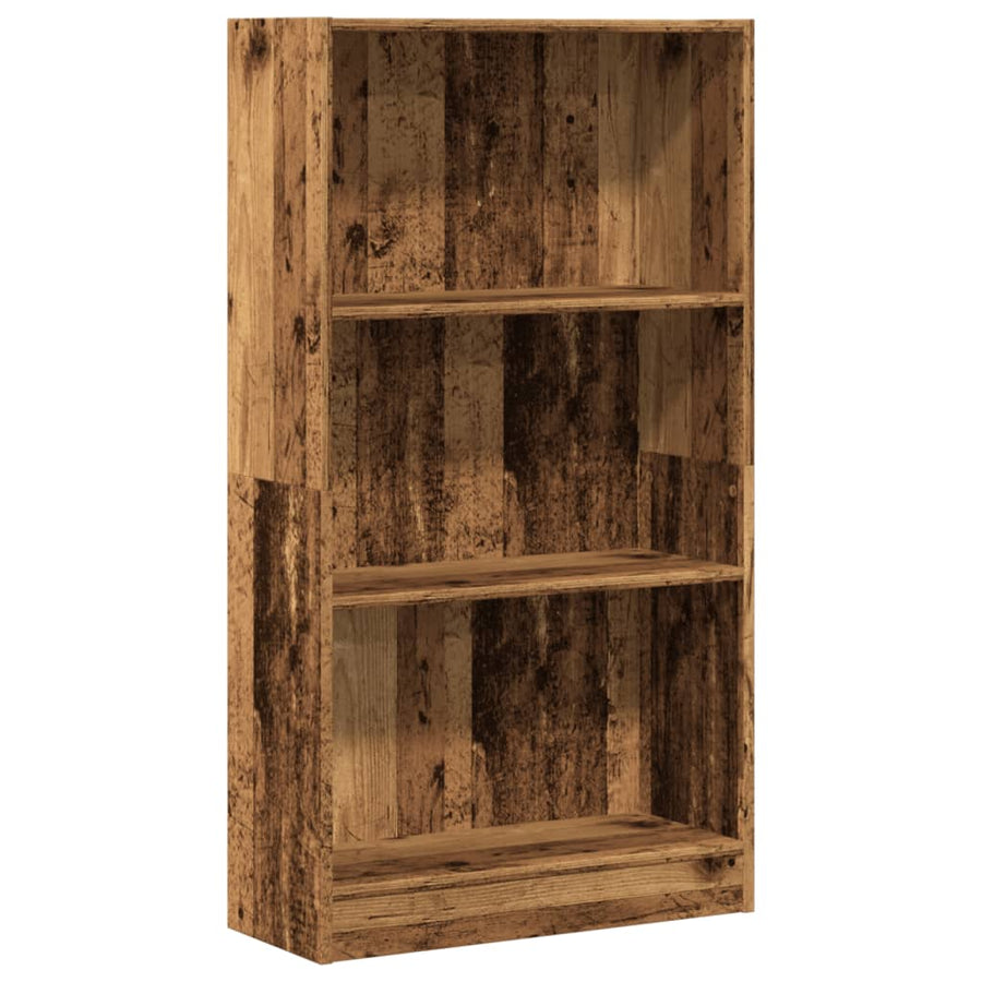 Boekenkast 60x24x109 cm bewerkt hout oud houtkleurig