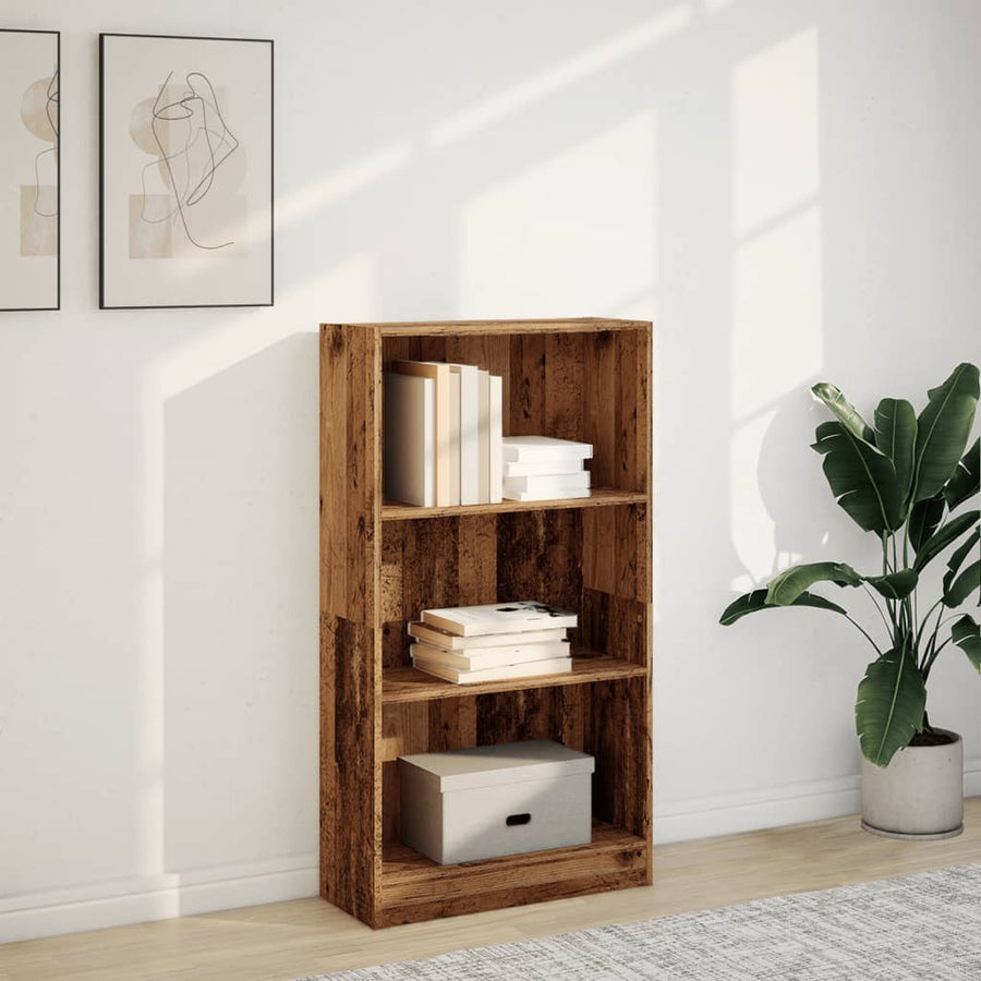 Boekenkast 60x24x109 cm bewerkt hout oud houtkleurig