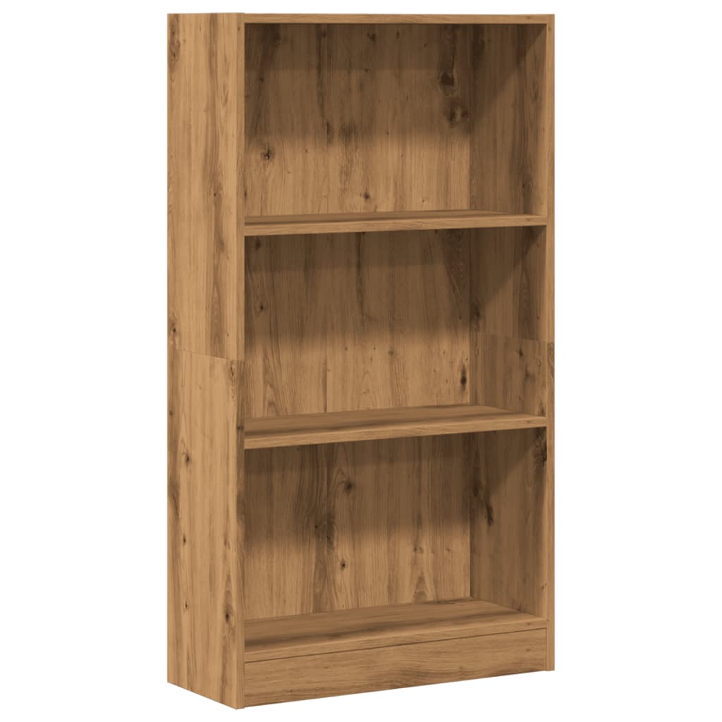 Boekenkast 60x24x109 cm bewerkt hout artisanaal eikenkleurig