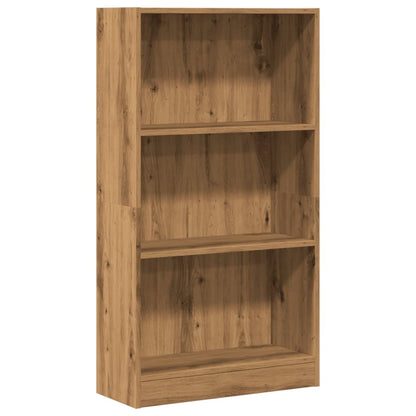 Boekenkast 60x24x109 cm bewerkt hout artisanaal eikenkleurig