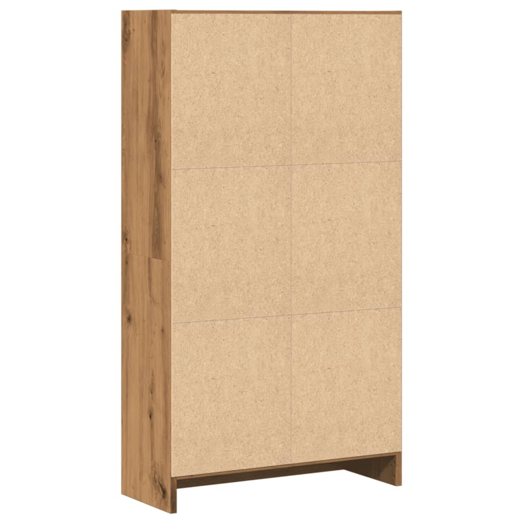 Boekenkast 60x24x109 cm bewerkt hout artisanaal eikenkleurig
