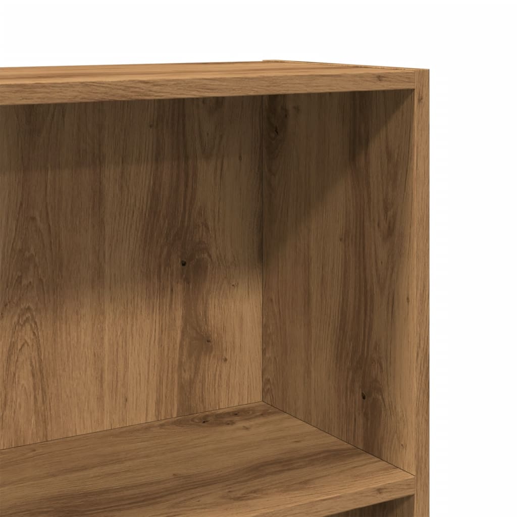 Boekenkast 60x24x109 cm bewerkt hout artisanaal eikenkleurig