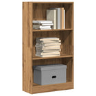 Boekenkast 60x24x109 cm bewerkt hout eikenkleurig