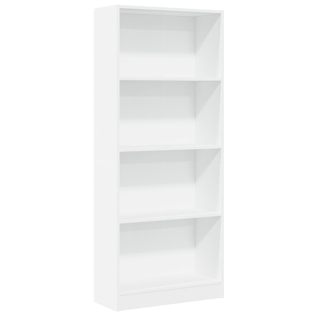 Boekenkast 60x24x143 cm bewerkt hout wit