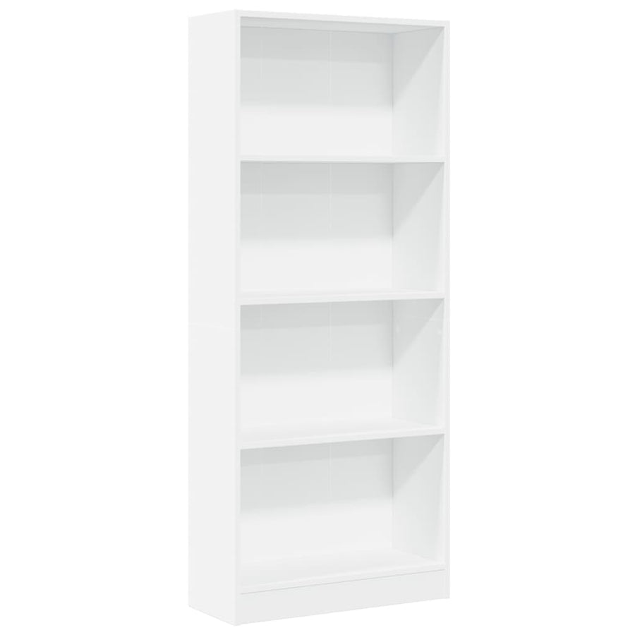 Boekenkast 60x24x143 cm bewerkt hout wit