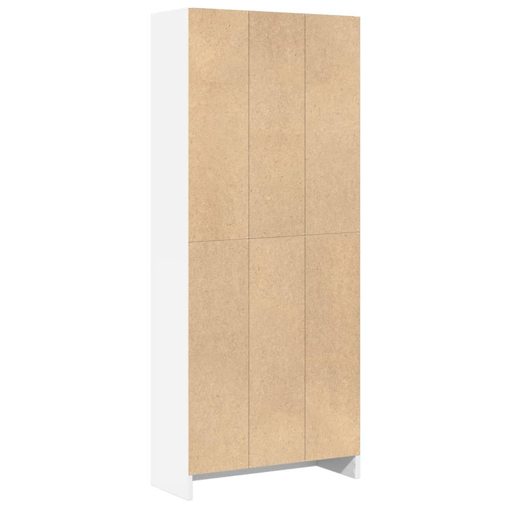 Boekenkast 60x24x143 cm bewerkt hout wit