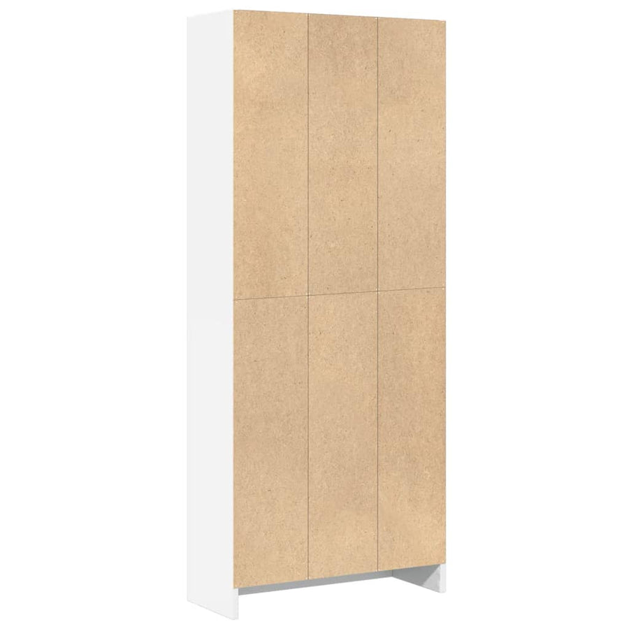 Boekenkast 60x24x143 cm bewerkt hout wit
