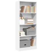 Boekenkast 60x24x143 cm wit bewerkt hout