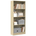 Bookcase 60x24x143 cm engineered wood Sonoma oak-colored