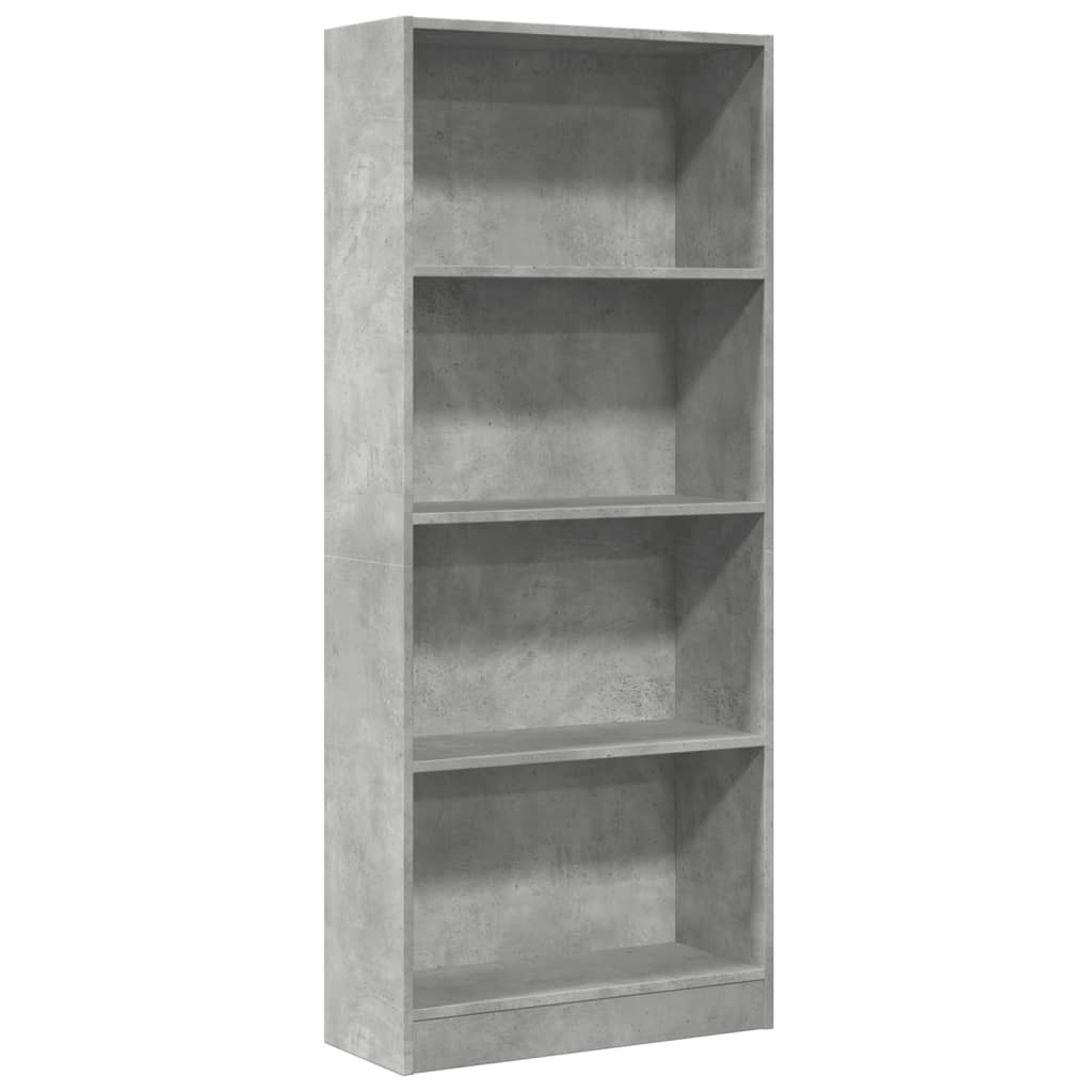 Boekenkast 60x24x143 cm bewerkt hout betongrijs