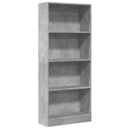 Boekenkast 60x24x143 cm bewerkt hout betongrijs