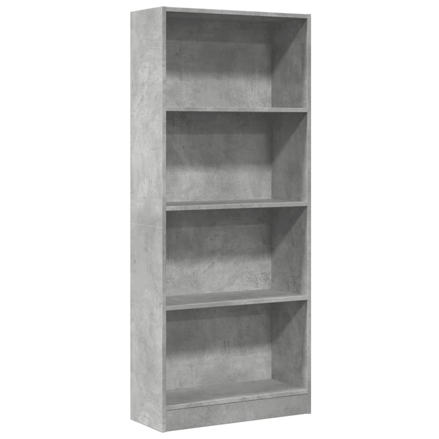 Boekenkast 60x24x143 cm bewerkt hout betongrijs