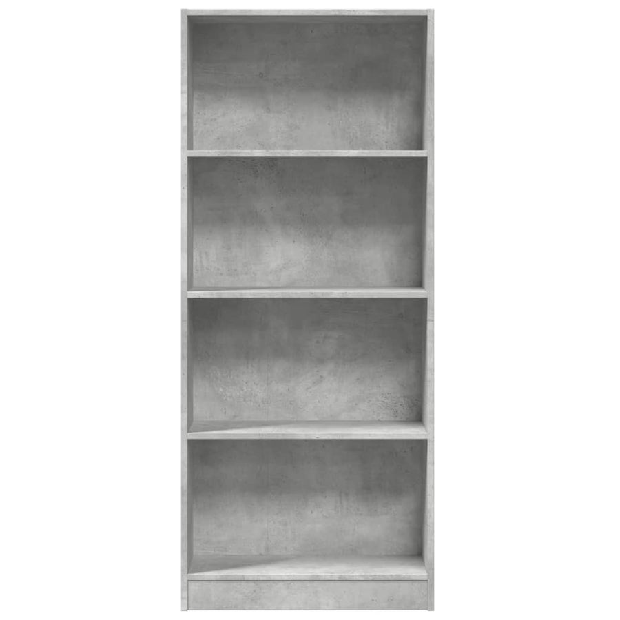 Boekenkast 60x24x143 cm bewerkt hout betongrijs