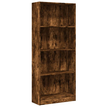 Boekenkast 60x24x143 cm bewerkt hout gerookt eikenkleurig