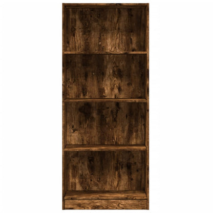 Boekenkast 60x24x143 cm bewerkt hout gerookt eikenkleurig