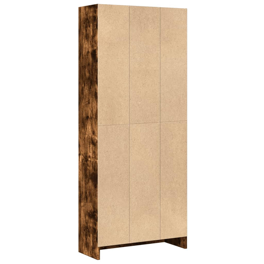 Boekenkast 60x24x143 cm bewerkt hout gerookt eikenkleurig