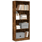 Bookcase 60x24x143 cm engineered wood smoked oak