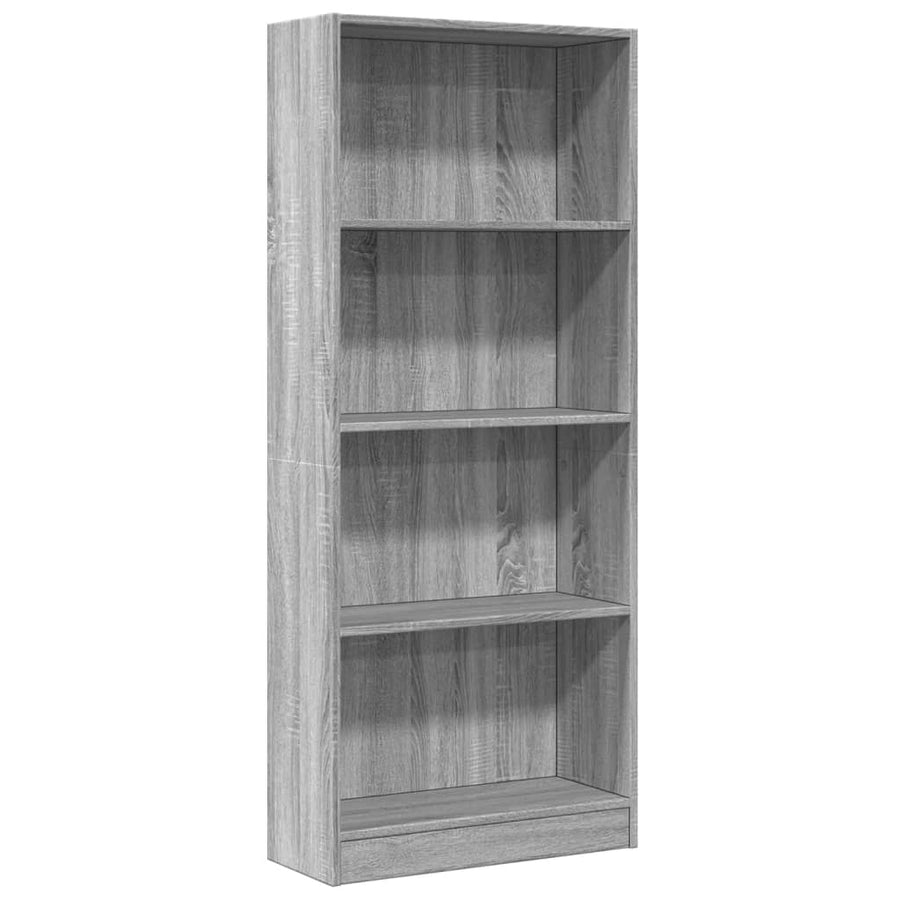 Boekenkast 60x24x143 cm bewerkt hout grijs sonoma eikenkleurig