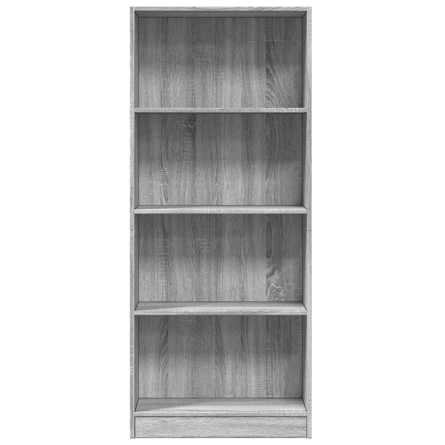 Boekenkast 60x24x143 cm bewerkt hout grijs sonoma eikenkleurig