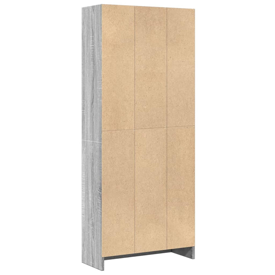 Boekenkast 60x24x143 cm bewerkt hout grijs sonoma eikenkleurig