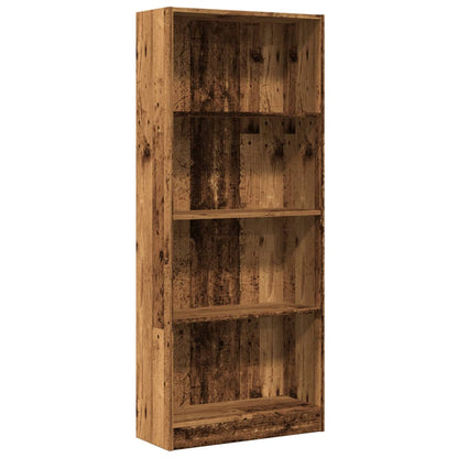 Boekenkast 60x24x143 cm bewerkt hout oud houtkleurig