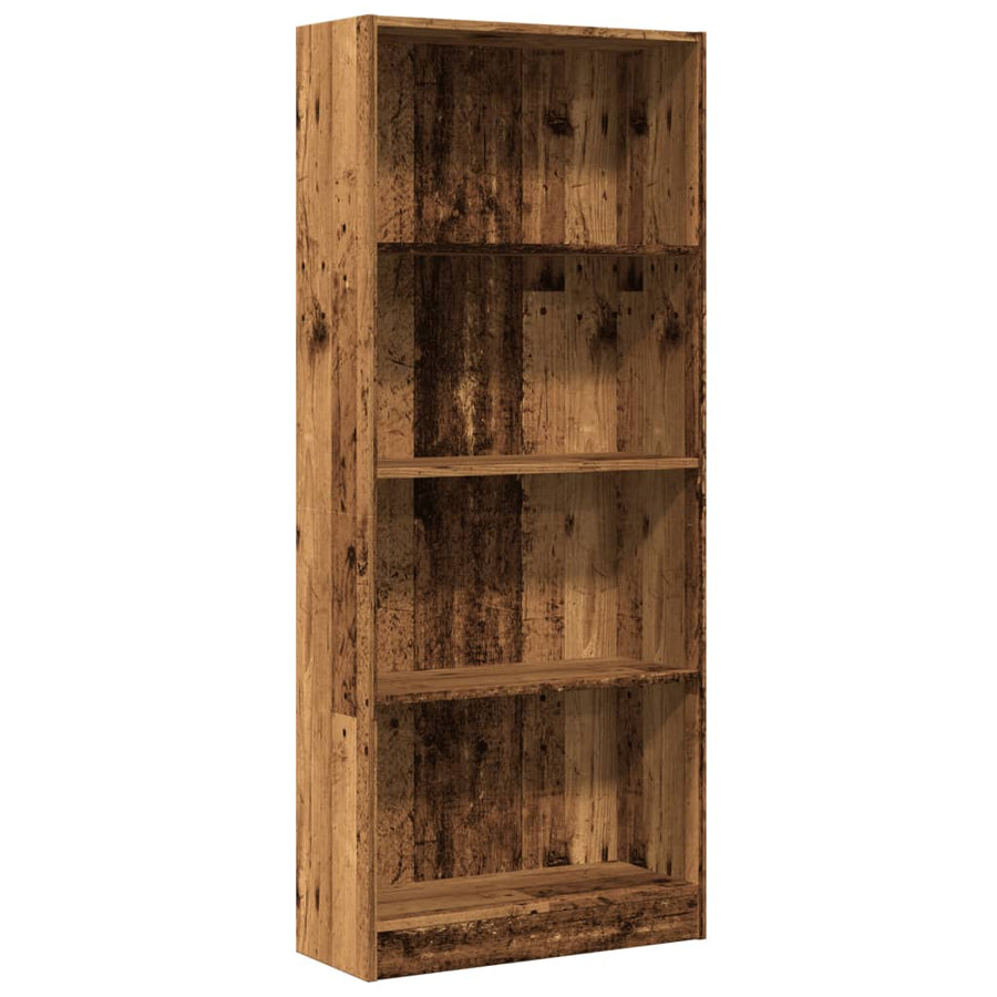 Boekenkast 60x24x143 cm bewerkt hout oud houtkleurig