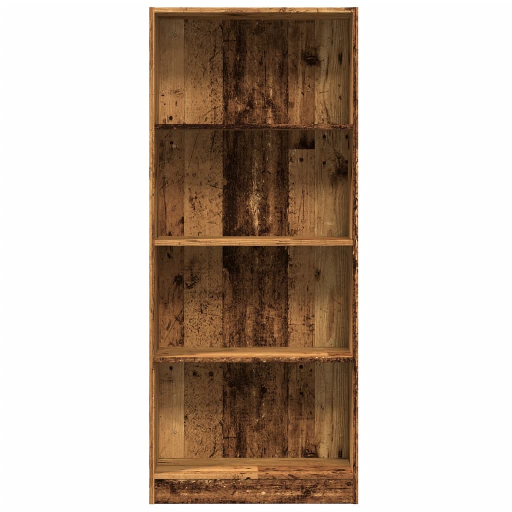 Boekenkast 60x24x143 cm bewerkt hout oud houtkleurig