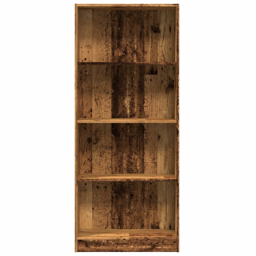 Boekenkast 60x24x143 cm bewerkt hout oud houtkleurig