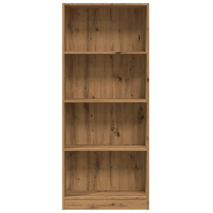 Boekenkast 60x24x143 cm bewerkt hout artisanaal eikenkleurig